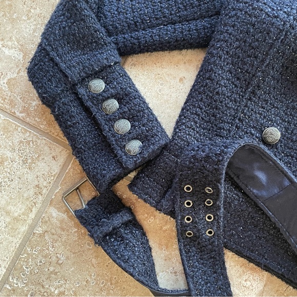 Vintage Guess Jeans Sparkly Navy Coat - Picture 6 of 6